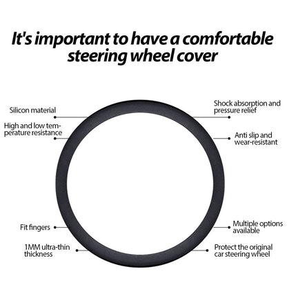 Non-slip sweat-absorbent steering wheel cover